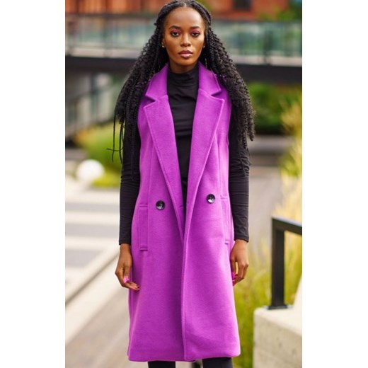 Długa kamizelka damska fioletowa ze sklepu intimiti.pl w kategorii Kamizelki damskie - zdjęcie 187877624