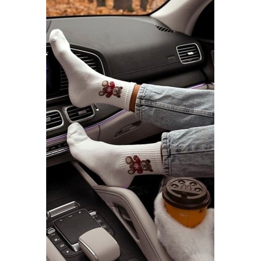 Milena 0200-132 Miś W Sweterku skarpety damskie ze sklepu intimiti.pl w kategorii Skarpetki damskie - zdjęcie 187877663