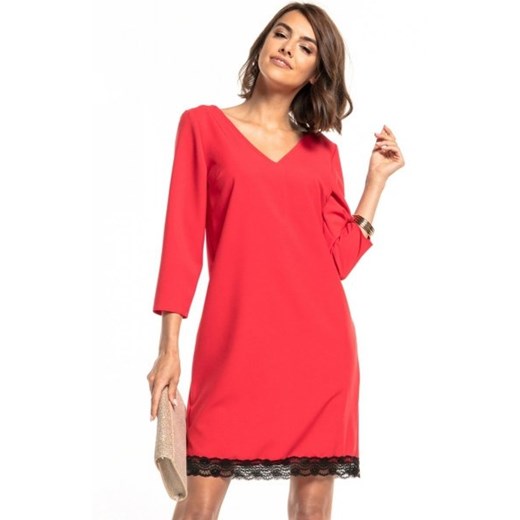 Tessita T324 prosta sukienka z koronką malinowa ze sklepu intimiti.pl w kategorii Sukienki - zdjęcie 187877833