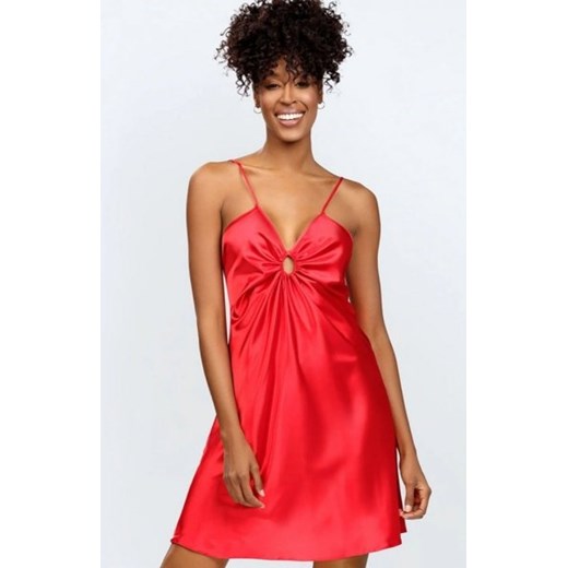 *Dkaren Kamaria satynowa koszulka nocna czerwona ze sklepu intimiti.pl w kategorii Koszule nocne - zdjęcie 187878210