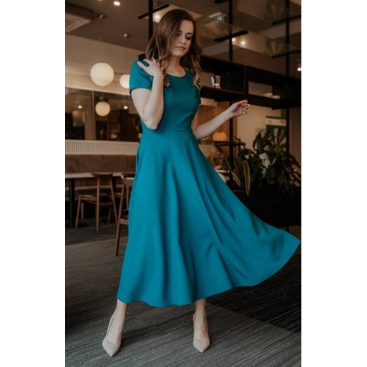 Tessita T372 rozkloszowana sukienka maxi szmaragdowa ze sklepu intimiti.pl w kategorii Sukienki - zdjęcie 187878414
