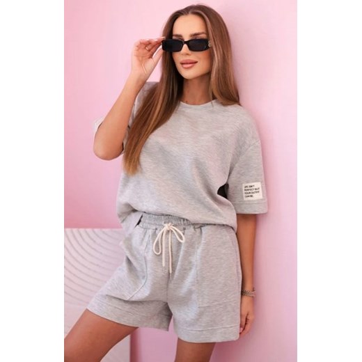 Dresowy komplet damski masełko z szortami szary ze sklepu intimiti.pl w kategorii Dresy damskie - zdjęcie 187878420