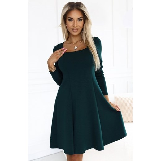Numoco 574-1 IVANA trapezowa sukienka z dekoltem i długim rękawkiem ze sklepu intimiti.pl w kategorii Sukienki - zdjęcie 187878594