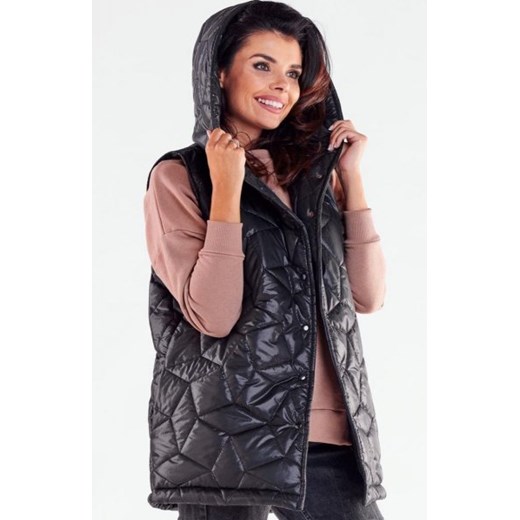 Pikowana kamizelka z kapturem A539 ze sklepu intimiti.pl w kategorii Kamizelki damskie - zdjęcie 187878764