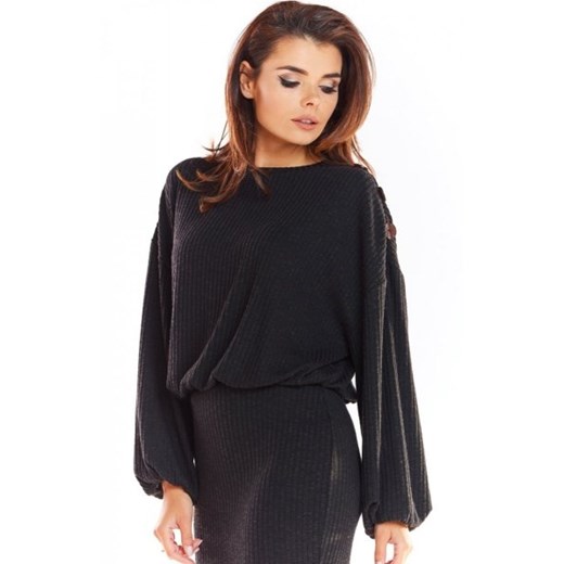 Sweter z kimonowymi rękawami czarny A318 ze sklepu intimiti.pl w kategorii Swetry damskie - zdjęcie 187878894