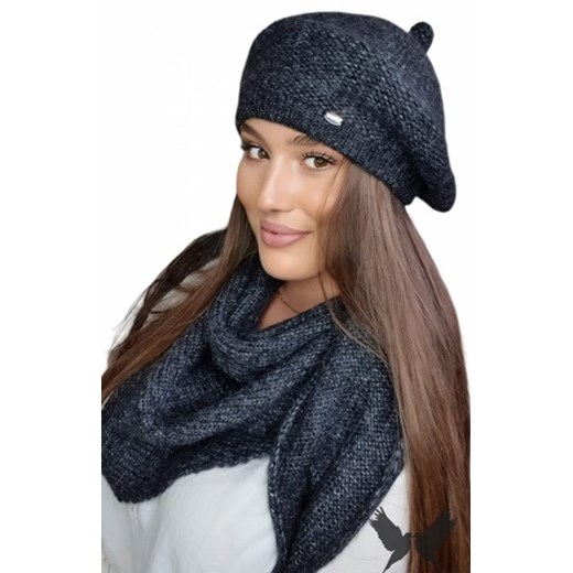 Zimowy beret damski Ofelia grafitowy ze sklepu intimiti.pl w kategorii Berety damskie - zdjęcie 187879021