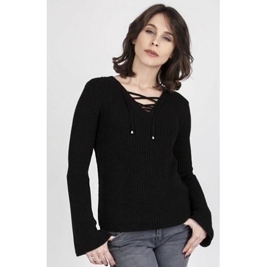 MKMSwetry Sweter Kylie SWE 117 Czarny ze sklepu intimiti.pl w kategorii Swetry damskie - zdjęcie 187879082