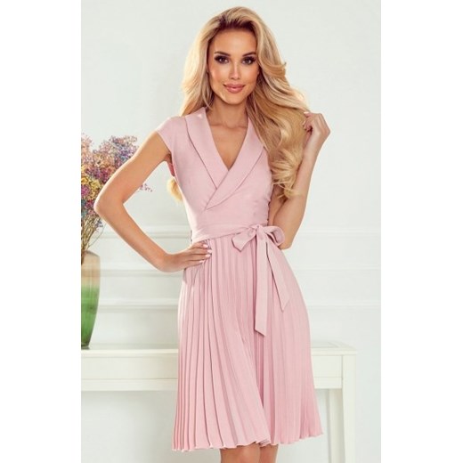 Numoco 385-1 WENDY plisowana sukienka z kopertowym dekoltem ze sklepu intimiti.pl w kategorii Sukienki - zdjęcie 187879170