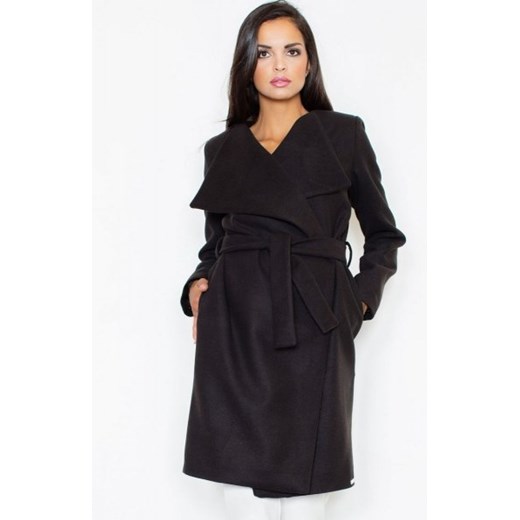 Figl M408 płaszcz czarny ze sklepu intimiti.pl w kategorii Płaszcze damskie - zdjęcie 187879382