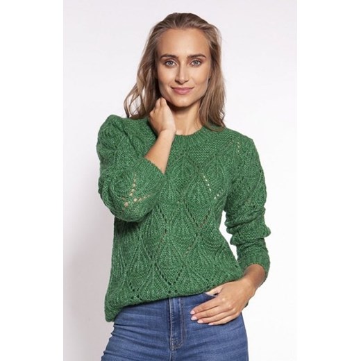 MKM SWE266 ażurowy sweterek damski zielony ze sklepu intimiti.pl w kategorii Swetry damskie - zdjęcie 187879392