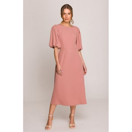 Stylove S399 sukienka z bufiastymi rękawami różana ze sklepu intimiti.pl w kategorii Sukienki - zdjęcie 187879482