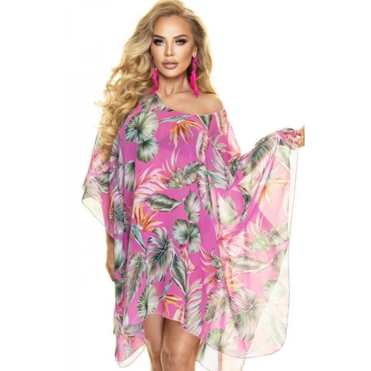 Irall kwiatowa tunika plażowa jasny róż ze sklepu intimiti.pl w kategorii Odzież plażowa - zdjęcie 187879623