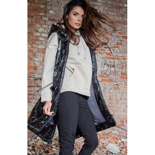 Czarna kamizelka z kapturem A332 ze sklepu intimiti.pl w kategorii Kamizelki damskie - zdjęcie 187879753