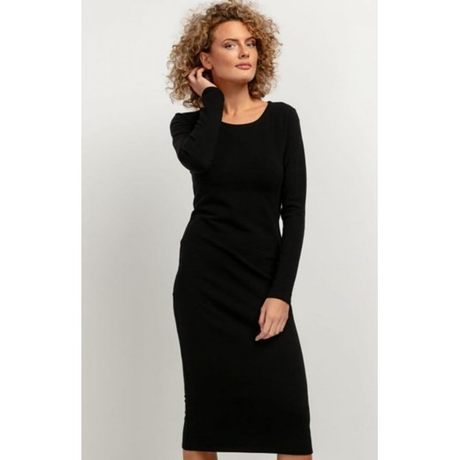 Tessita T377 dresowa sukienka midi czarna ze sklepu intimiti.pl w kategorii Sukienki - zdjęcie 187880412