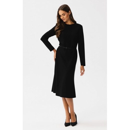 Stylove S347 sukienka z przeszyciami na dekolcie czarna ze sklepu intimiti.pl w kategorii Sukienki - zdjęcie 187880610