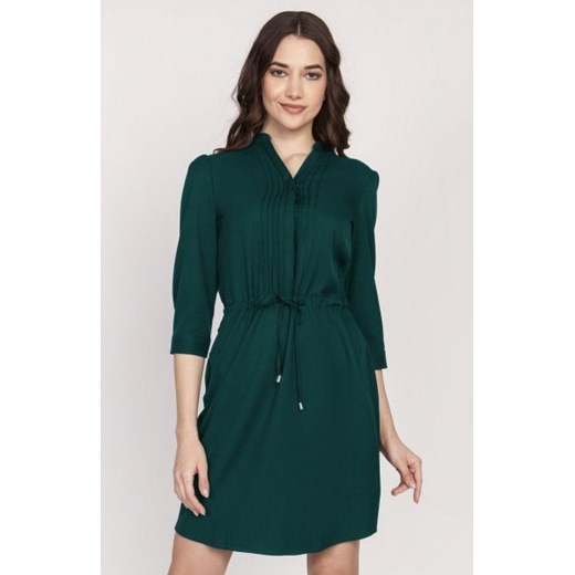 Sukienka ze szczypankami zielona SUK149 ze sklepu intimiti.pl w kategorii Sukienki - zdjęcie 187880744