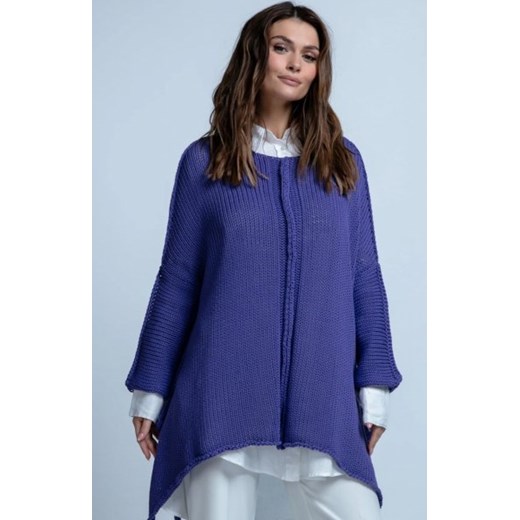 Asymetryczny bawełniany sweter damski F1851 ze sklepu intimiti.pl w kategorii Swetry damskie - zdjęcie 187880782