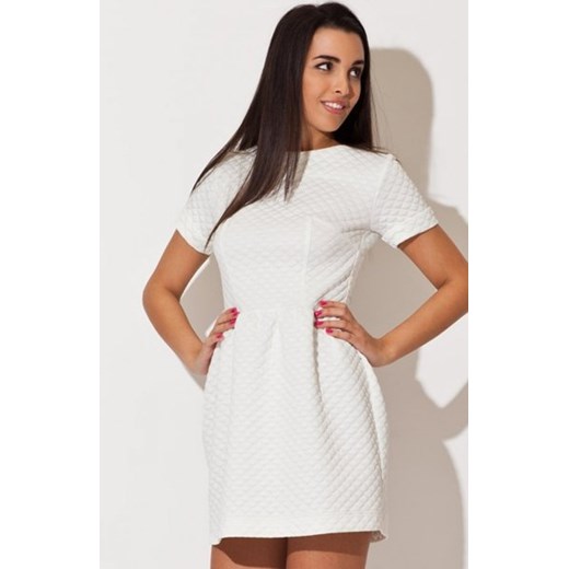 *Katrus K147 sukienka ecru pikowana ze sklepu intimiti.pl w kategorii Sukienki - zdjęcie 187880821