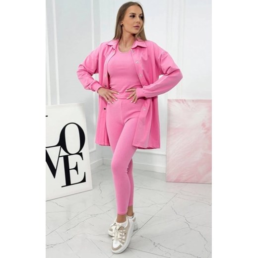 Komplet 3-częściowy bluza, top i legginsy różowy ze sklepu intimiti.pl w kategorii Dresy damskie - zdjęcie 187880992