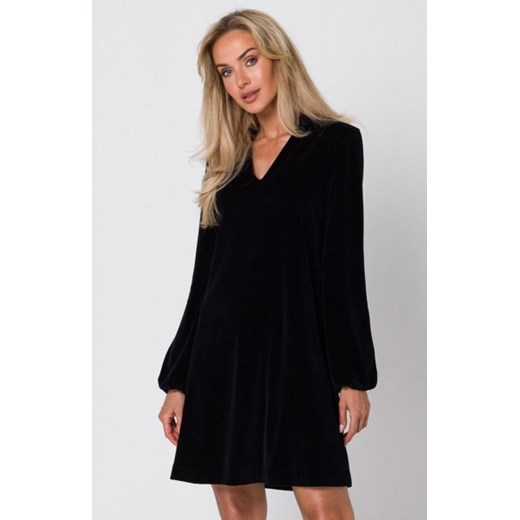 Moe M767 welurowa sukienka czarna ze sklepu intimiti.pl w kategorii Sukienki - zdjęcie 187881351