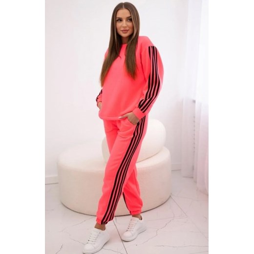 Komplet bawełniany z lampasami róż ze sklepu intimiti.pl w kategorii Dresy damskie - zdjęcie 187881570