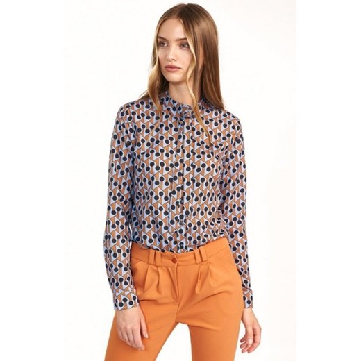 *Nife B136 wzorzysta bluzka z wiązaniem ze sklepu intimiti.pl w kategorii Bluzki damskie - zdjęcie 187881594