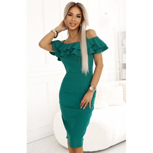 Numoco 599-2 CARMEN dopasowana sukienka midi w stylu hiszpańskim ze sklepu intimiti.pl w kategorii Sukienki - zdjęcie 187881784