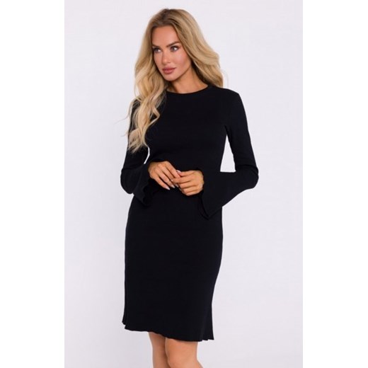 Moe sukienka z poszerzonymi rękawami czarna M821 ze sklepu intimiti.pl w kategorii Sukienki - zdjęcie 187881842