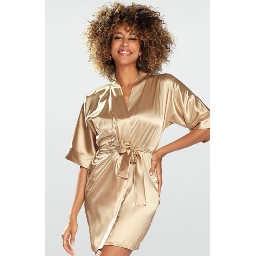 Dkaren 90 szlafrok damski złoty ze sklepu intimiti.pl w kategorii Szlafroki damskie - zdjęcie 187882531