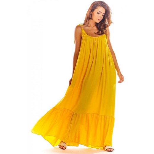 Zwiewna żółta sukienka letnia maxi A307 ze sklepu intimiti.pl w kategorii Sukienki - zdjęcie 187882574