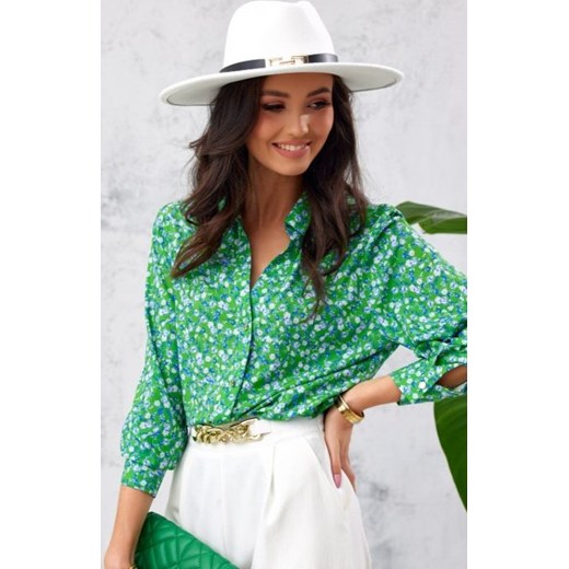 Elegancka koszula w kwiaty 0136/L42 ze sklepu intimiti.pl w kategorii Koszule damskie - zdjęcie 187882661