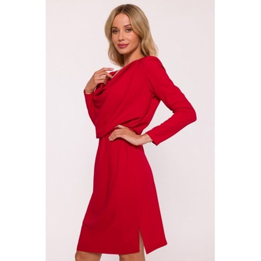 Stylove S428 sukienka z drapowanym dekoltem czerwona ze sklepu intimiti.pl w kategorii Sukienki - zdjęcie 187882850