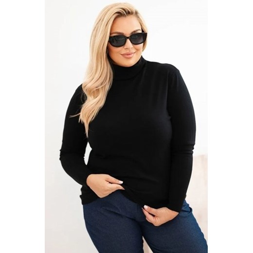 Sweter damski wiskozowy Plus Size z golfem czarny ze sklepu intimiti.pl w kategorii Swetry damskie - zdjęcie 187888443