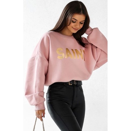 Świąteczna bluza damska oversize z napisem Saint ze sklepu intimiti.pl w kategorii Bluzy damskie - zdjęcie 187888453