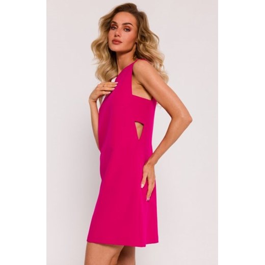Moe sukienka bez rękawów z wycięciami na bokach fuksja M778 ze sklepu intimiti.pl w kategorii Sukienki - zdjęcie 187888492