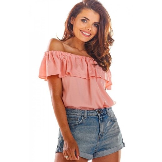 Bluzka hiszpanka różowa A288 ze sklepu intimiti.pl w kategorii Bluzki damskie - zdjęcie 187888562