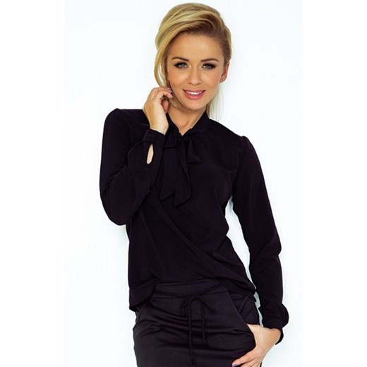140-5 Bluzka z wiązaniem z przodu - CZARNA ze sklepu intimiti.pl w kategorii Bluzki damskie - zdjęcie 187888632