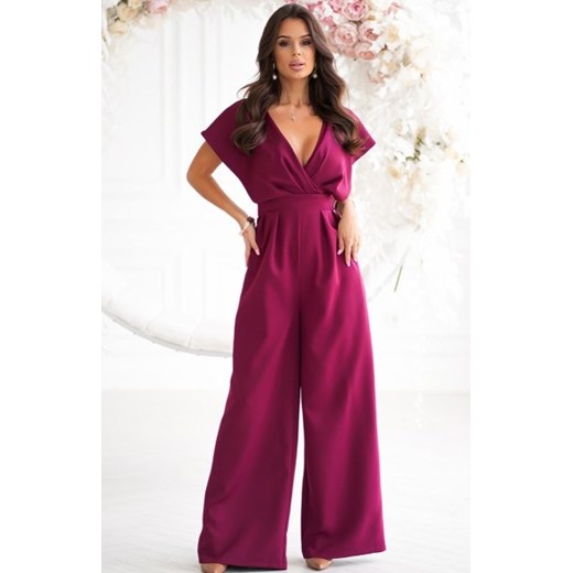 Bicotone elegancki kombinezon z zakrytymi ramionami bordowa ze sklepu intimiti.pl w kategorii Kombinezony damskie - zdjęcie 187888953