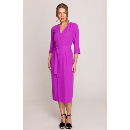 Stylove S396 sukienka z kopertowym dekoltem fioletowa ze sklepu intimiti.pl w kategorii Sukienki - zdjęcie 187889163