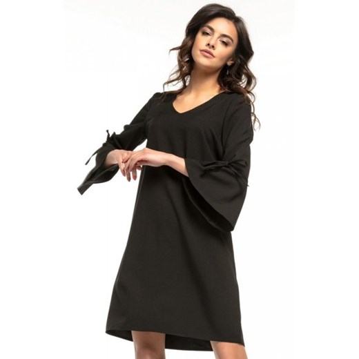Tessita T273 sukienka z falbanką przy rękawie czarna ze sklepu intimiti.pl w kategorii Sukienki - zdjęcie 187889190