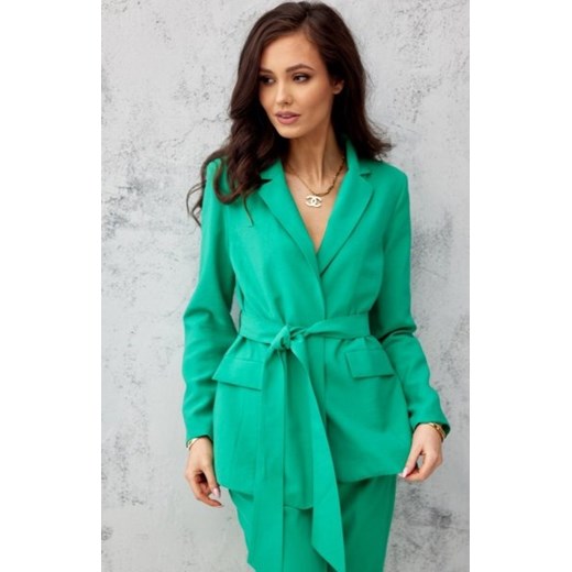 Wiązany żakiet damski 0004 zielony ze sklepu intimiti.pl w kategorii Marynarki damskie - zdjęcie 187889471