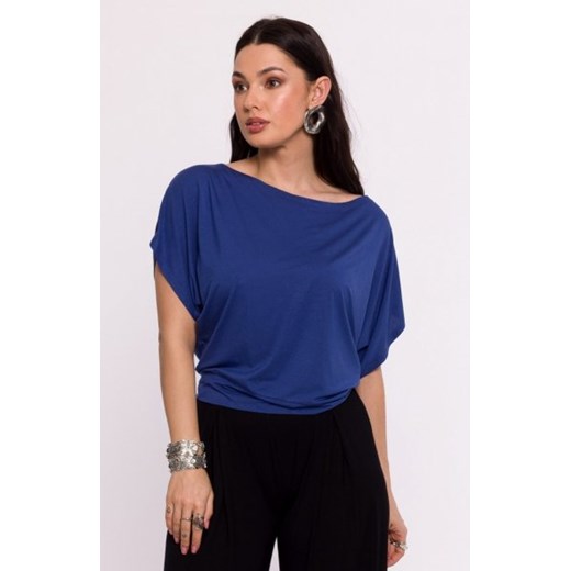 Bewear B287 bluzka wiskozowa nietoperz niebieska ze sklepu intimiti.pl w kategorii Bluzki damskie - zdjęcie 187889484
