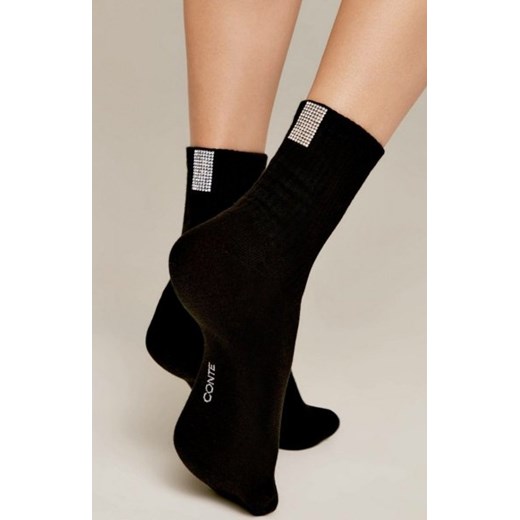 Conte skarpetki w prążki z błyszczącymi ozdobami ze sklepu intimiti.pl w kategorii Skarpetki damskie - zdjęcie 187889733