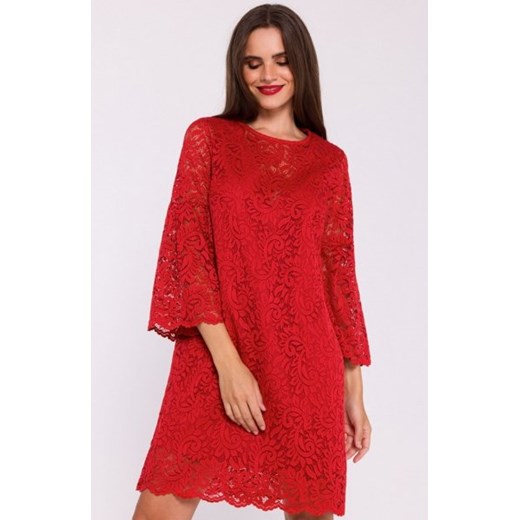 Stylove S380 koronkowa sukienka trapez czerwona ze sklepu intimiti.pl w kategorii Sukienki - zdjęcie 187890133