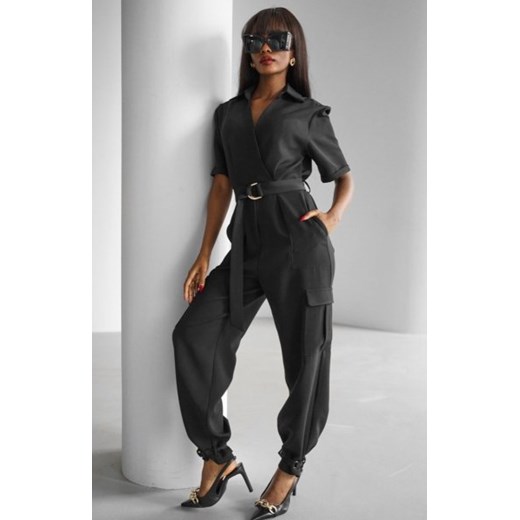 Elegancki kombinezon bojówka czarny ze sklepu intimiti.pl w kategorii Kombinezony damskie - zdjęcie 187890273