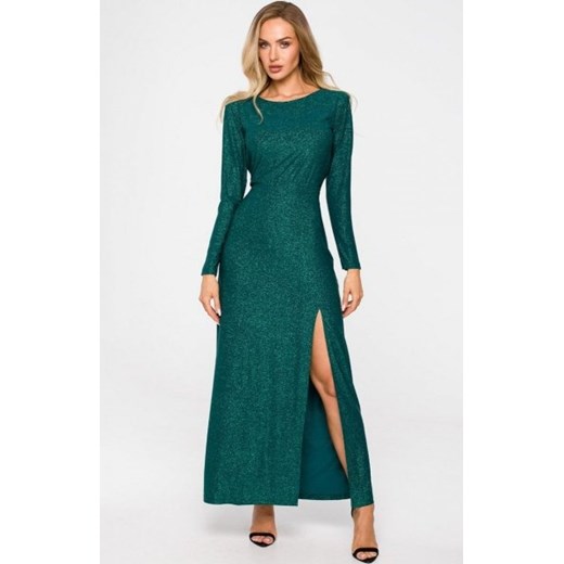 Długa brokatowa sukienka M719 zielona ze sklepu intimiti.pl w kategorii Sukienki - zdjęcie 187890311