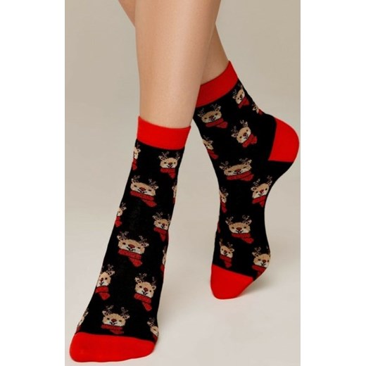 Skarpetki świąteczne z lureksem &quot;Rudolf&quot; ze sklepu intimiti.pl w kategorii Skarpetki damskie - zdjęcie 187890643