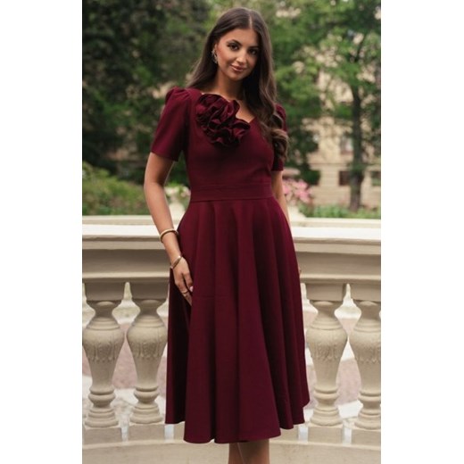 Elizabeth Rubi sukienka midi bordowa ze sklepu intimiti.pl w kategorii Sukienki - zdjęcie 187890771