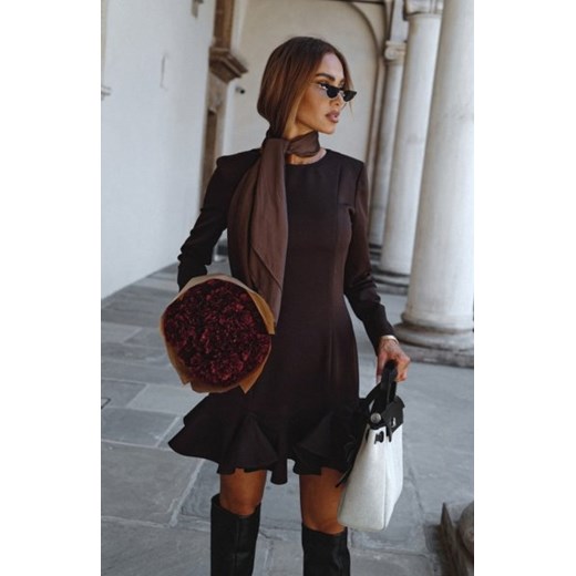 Moe sukienka z falbankami brązowa M880 ze sklepu intimiti.pl w kategorii Sukienki - zdjęcie 187891024