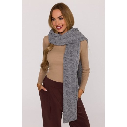 Moe szal damski splot warkocz szary M898 ze sklepu intimiti.pl w kategorii Szaliki i chusty damskie - zdjęcie 187891192